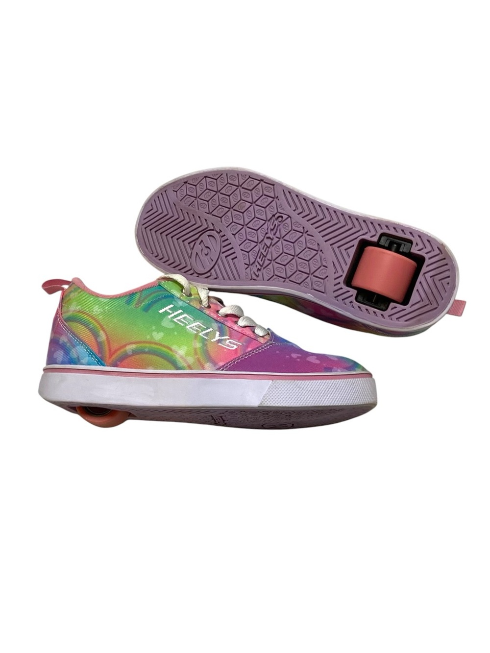 Heelys Pro 20 Skate Shoe Kids Tie Dye Rainbow Roller Youth 3